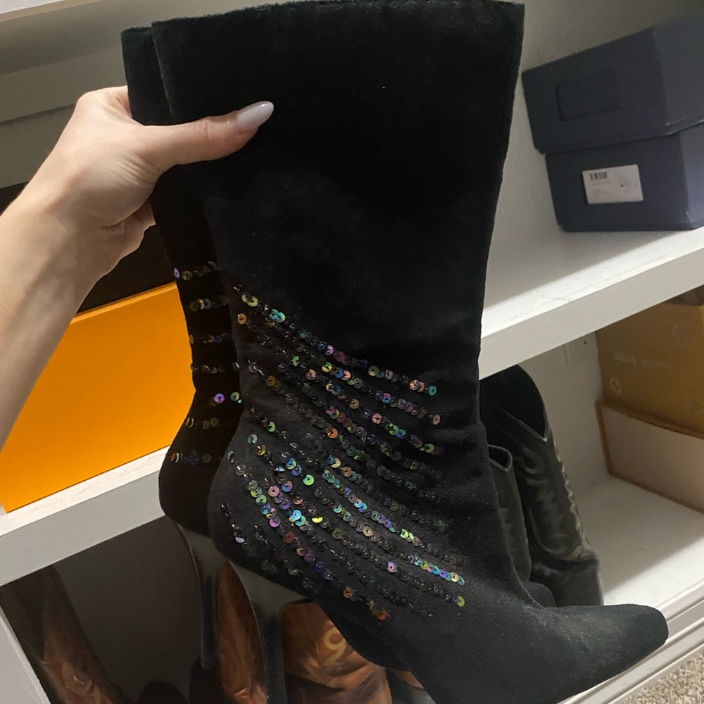 Suede sparkly shoes
